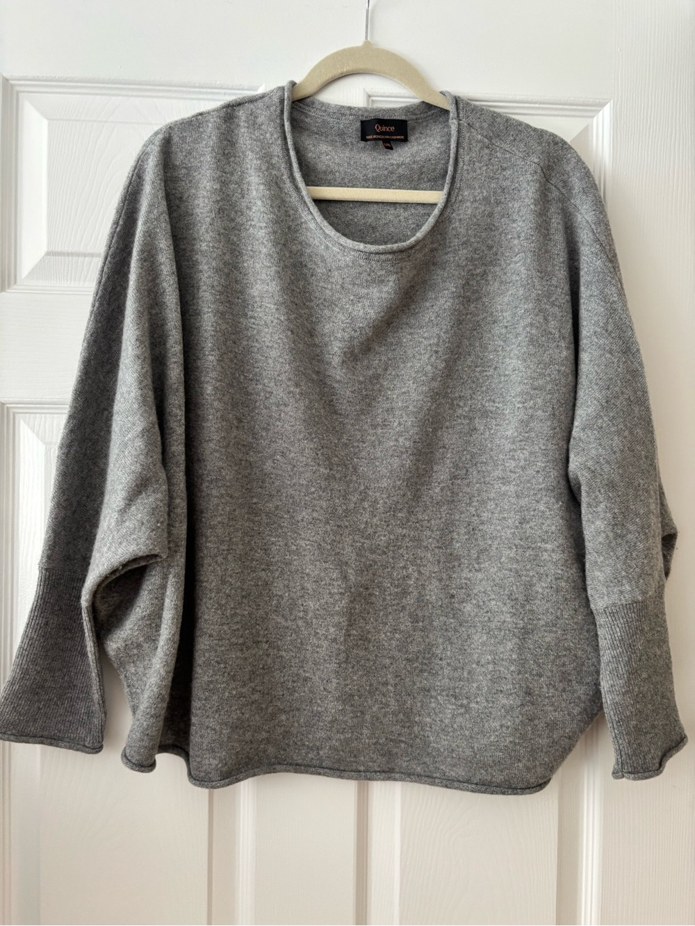 Quince Heather Gray Boxy Dolman Crewneck Sweater
